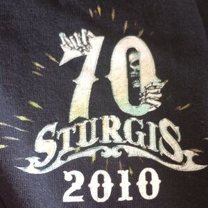 Vintage Large Black Collectible 2010 70th Annual Rally Biker Shirt. Sturgis, SD